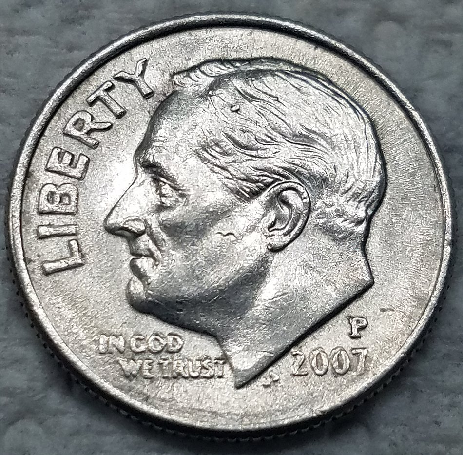 2007-P-Roosevelt-Dime-Idb-At-The-End-Of-Branch-Connected-To-Top-Of-Letter-M